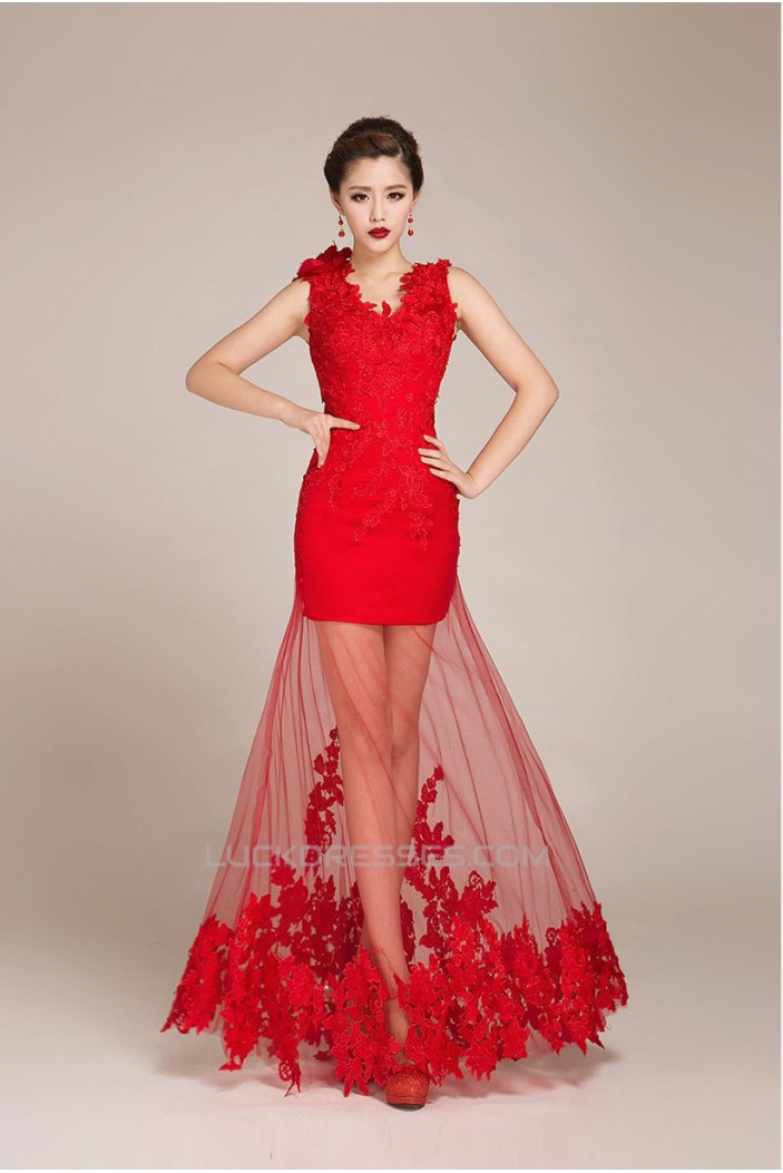 Long Red Prom Evening Formal Dresses ED011255