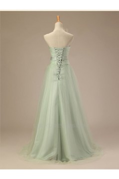 A-Line Strapless Long Prom Evening Formal Dresses ED011282