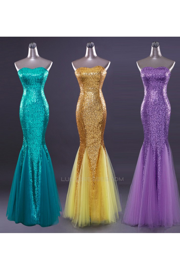 Trumpet/Mermaid Sequins Long Prom Evening Formal Dresses ED011290