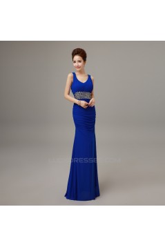 Trumpet/Mermaid Beaded Long Prom Evening Formal Dresses ED011295