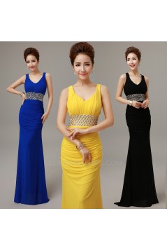 Trumpet/Mermaid Beaded Long Prom Evening Formal Dresses ED011295