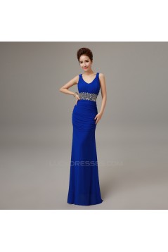 Trumpet/Mermaid Beaded Long Prom Evening Formal Dresses ED011295