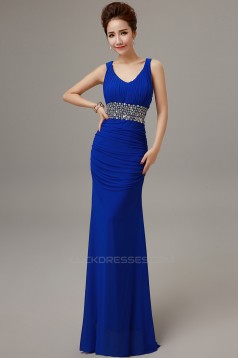 Trumpet/Mermaid Beaded Long Prom Evening Formal Dresses ED011295