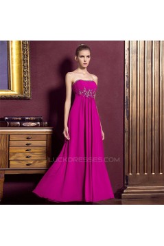 Empire Strapless Beaded Long Chiffon Prom Evening Maternity Evening Dresses ED011317