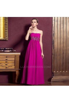 Empire Strapless Beaded Long Chiffon Prom Evening Maternity Evening Dresses ED011317