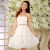 A-Line Strapless Beaded Short Chiffon Prom Evening Formal Dresses ED011318