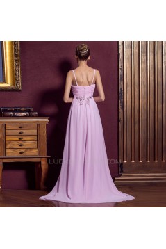 Empire Spaghetti Strap Beaded Long Chiffon Prom Evening Formal Dresses ED011333