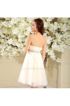 A-Line Strapless Beaded Short Prom Evening Formal Dresses ED011344