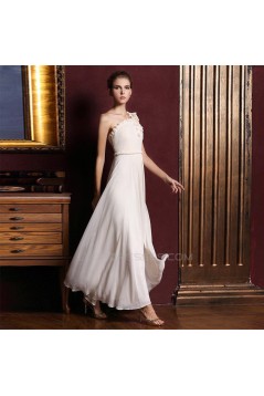 A-Line One-Shoulder Long Chiffon Prom Evening Formal Dresses ED011374