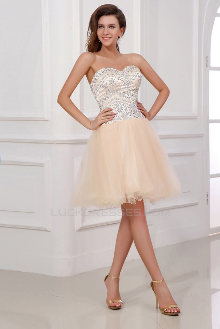 A-Line Sweetheart Beaded Short Prom Evening Cocktail Dresses ED011387