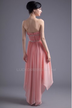 High Low Strapless Short Beaded Prom Evening Bridesmaid Dresses ED011388