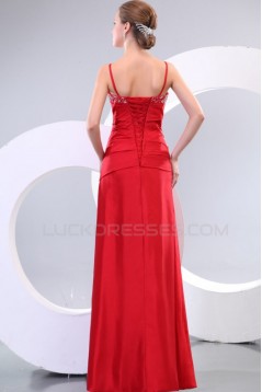 Long Red Spaghetti Strap Prom Evening Formal Party Dresses ED010140