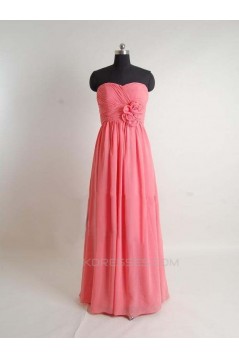 Sheath/Column Long Chiffon Prom Evening Formal Bridesmaid Dresses ED011408