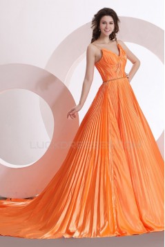 A-Line Pleated Long Prom Evening Formal Party Dresses ED010141