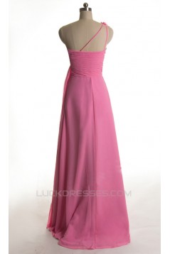 A-Line One-Shoulder Long Chiffon Prom Evening Formal Dresses ED011424