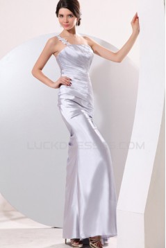 One-Shoulder Long Silver Prom Evening Formal Party Dresses ED010143