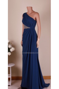 A-Line One-Shoulder Sequins Long Chiffon Prom Evening Formal Dresses ED011450