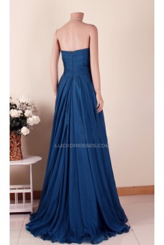 Empire Strapless Long Blue Chiffon Prom Evening Maternity Evening Dresses ED011461