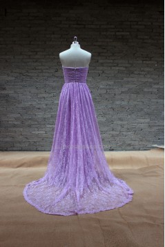 Sheath/Column Sweetheart Long Lace Prom Evening Formal Dresses ED011466