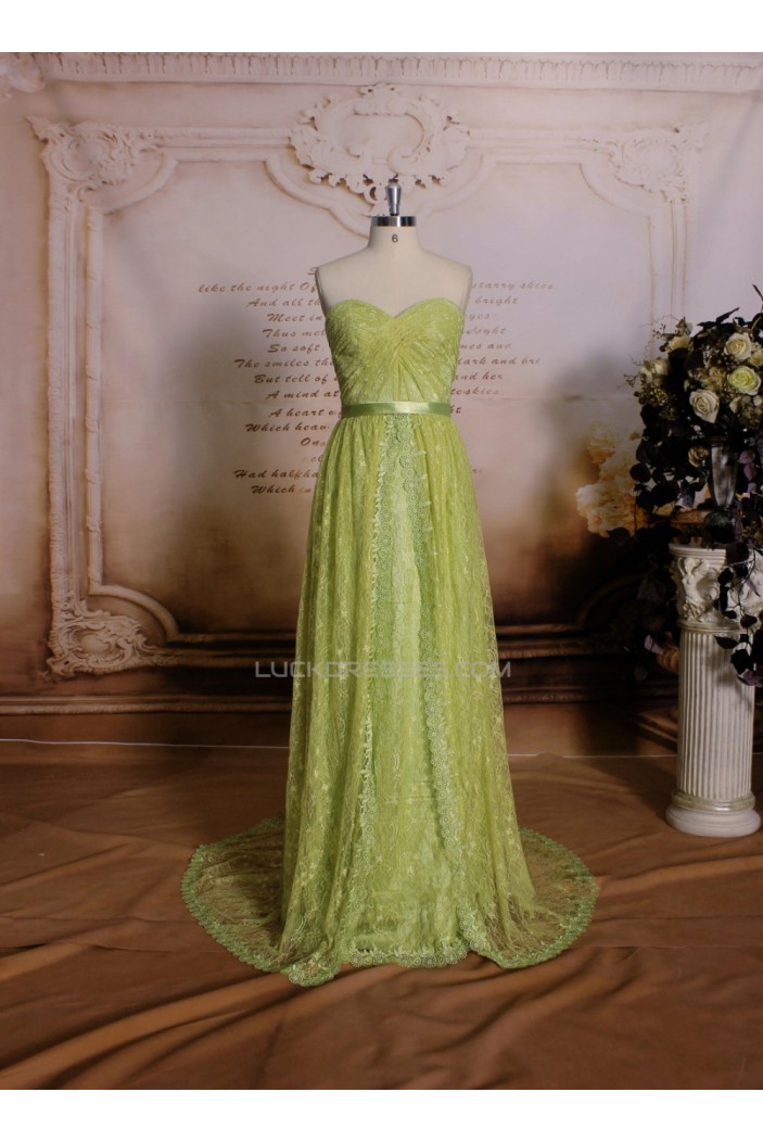Sheath/Column Sweetheart Long Lace Prom Evening Formal Dresses ED011468