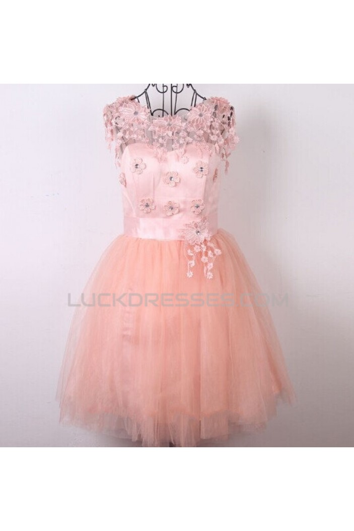 Short Pink Beaded Prom Evening Cocktail Dresses ED011484