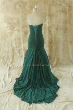 A-Line Sweetheart Pleated Long Chiffon Prom Evening Formal Dresses ED011512