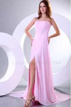 Long Pink One-Shoulder Prom Evening Formal Party Dresses ED010153