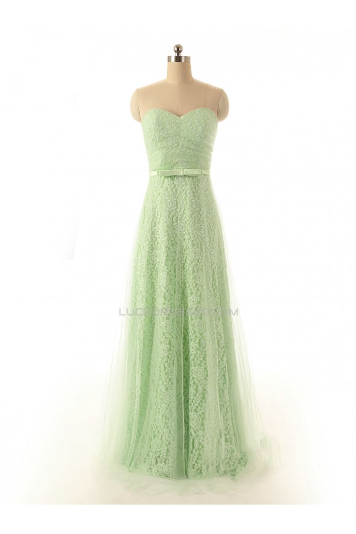 A-Line Sweetheart Long Lace and Tulle Prom Evening Formal Dresses ED011557