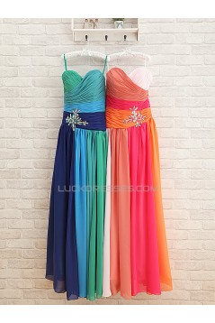 A-Line Sweetheart Long Chiffon Prom Evening Formal Dresses ED011564