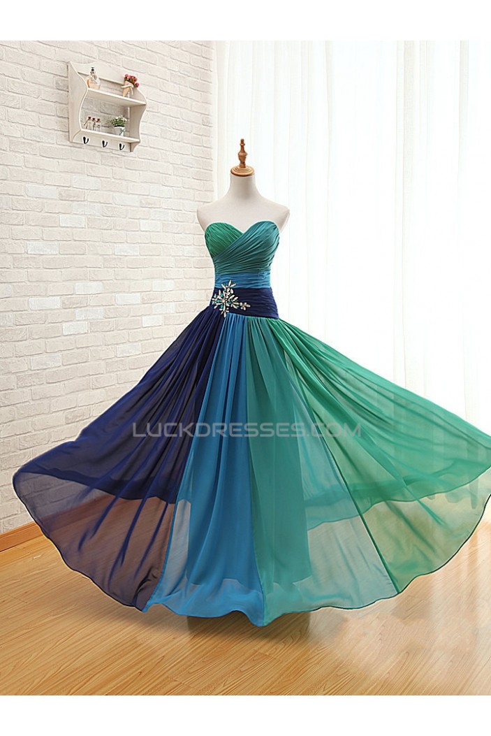 A-Line Sweetheart Long Chiffon Prom Evening Formal Dresses ED011564