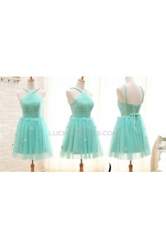 A-Line Short Tulle Prom Evening Formal Bridesmaid Dresses ED011576
