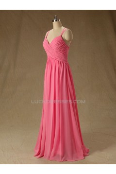 A-Line Long Chiffon Prom Evening Formal Bridesmaid Dresses ED011581