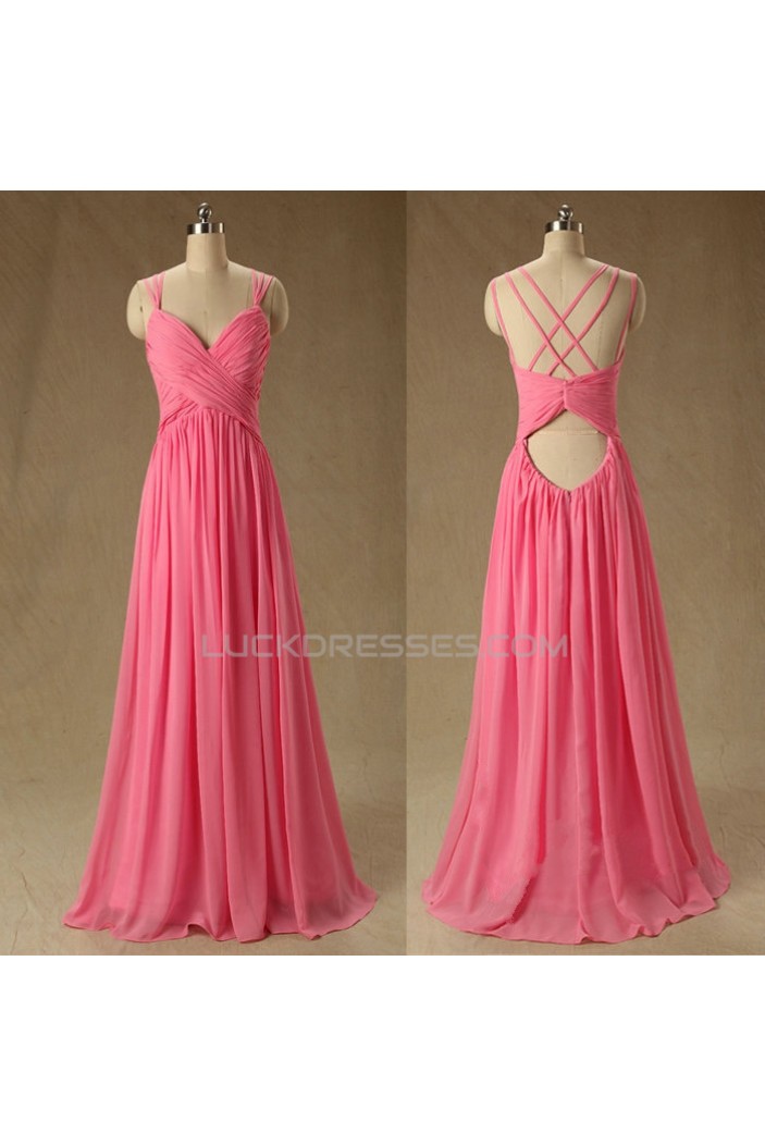 A-Line Long Chiffon Prom Evening Formal Bridesmaid Dresses ED011581