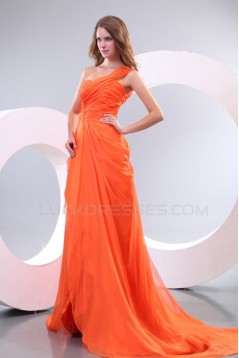 One-Shoulder Long Chiffon Prom Evening Formal Party Dresses ED010160