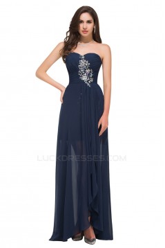 A-Line Sweetheart Beaded Split-Front Chiffon Prom Evening Formal Dresses ED011615