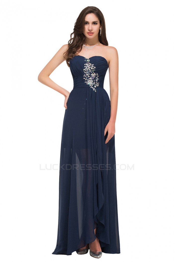 A-Line Sweetheart Beaded Split-Front Chiffon Prom Evening Formal Dresses ED011615