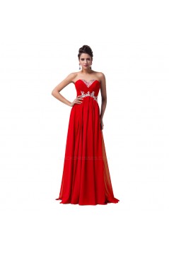 A-Line Sweetheart Beaded Long Chiffon Prom Evening Formal Dresses ED011626