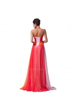 A-Line Sweetheart Long Chiffon Prom Evening Formal Dresses ED011673