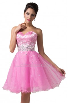 A-Line Sweetheart Beaded Short Prom Evening Cocktail Dresses ED011674