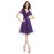 A-Line V-Neck Short Purple Chiffon Prom Evening Bridesmaid Dresses ED011675