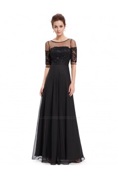 A-Line Half Sleeve Lace and Chiffon Prom Evening Formal Mother of the Bride Dresses ED011680