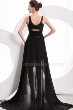 High Low Black Chiffon Prom Evening Formal Party Dresses ED010176