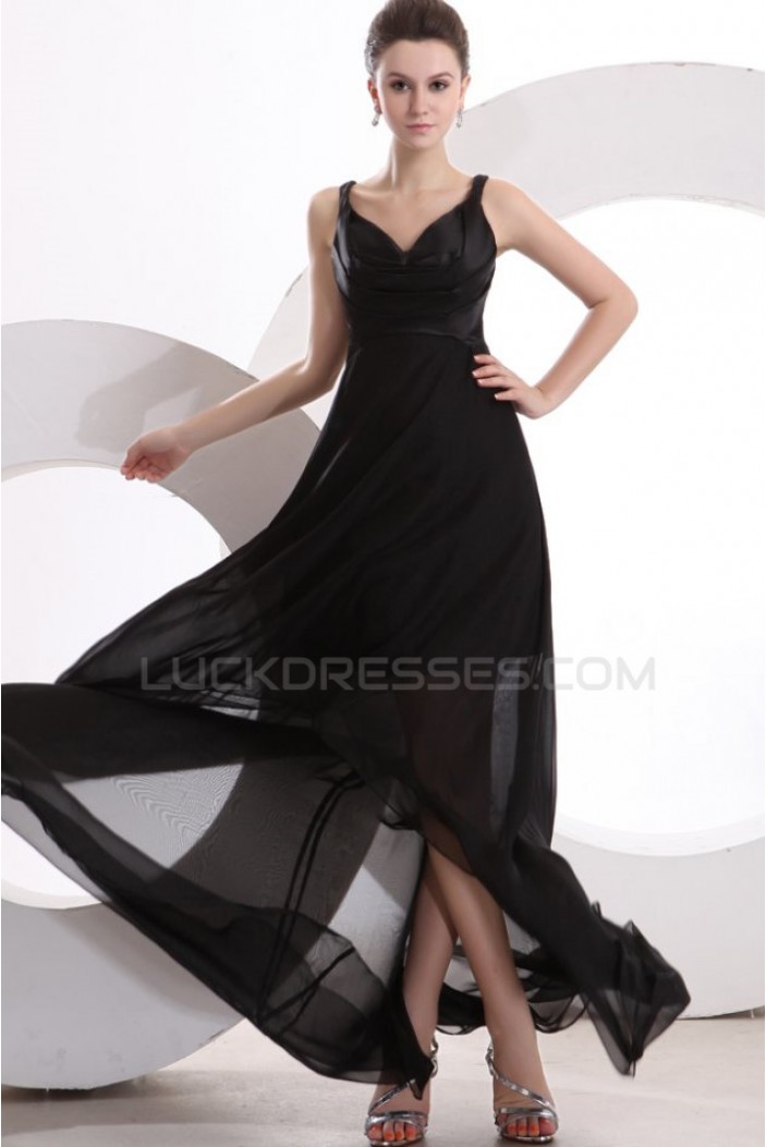 High Low Black Chiffon Prom Evening Formal Party Dresses ED010176