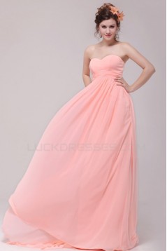 Empire Sweetheart Long Pink Chiffon Prom Evening Formal Party Dresses/Maternity Dresses ED010186