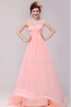 Empire Sweetheart Long Pink Chiffon Prom Evening Formal Party Dresses/Maternity Dresses ED010186