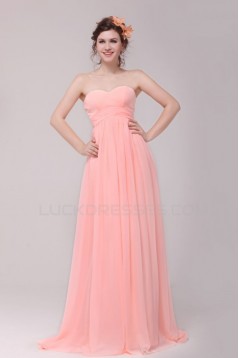 Empire Sweetheart Long Pink Chiffon Prom Evening Formal Party Dresses/Maternity Dresses ED010186