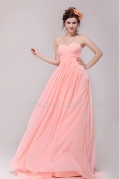 Empire Sweetheart Long Pink Chiffon Prom Evening Formal Party Dresses/Maternity Dresses ED010186