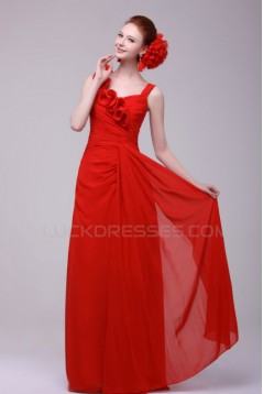 Long Red Chiffon Prom Evening Formal Party Dresses/Bridesmaid Dresses ED010191