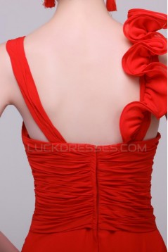 Long Red Chiffon Prom Evening Formal Party Dresses/Bridesmaid Dresses ED010191