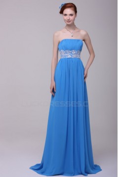 Long Blue Chiffon Prom Evening Formal Party Dresses ED010192